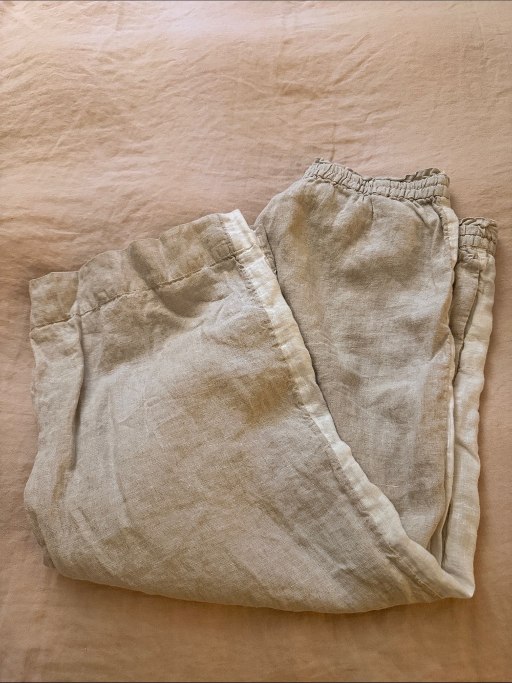 J Crew  Linen Casual Pants - Natural Beige size Long
